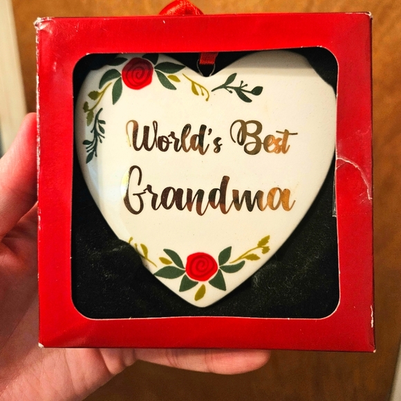 World's Best Grandma heart ornament, NIB - Picture 9 of 9